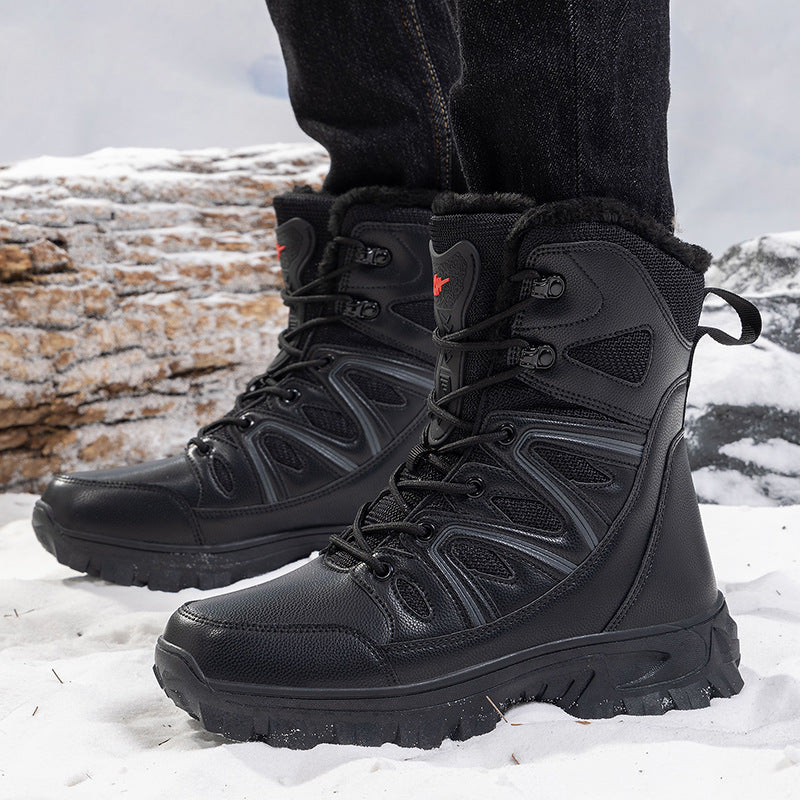 Herren Isolierte knöchelhohe Thermo‑Tactical‑Stiefel mit Kunstfellfutter und griffiger Mehrzonen‑Profilsohle Drune