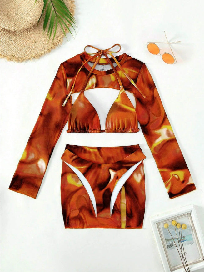 Damen Bikiniset mit langärmligem Oberteil Drune