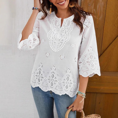 Damen Spitzenbluse Drune