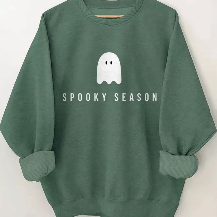 Damen Sweatshirt mit lässigem Gruselmotiv und weichem Innenfleece Drune