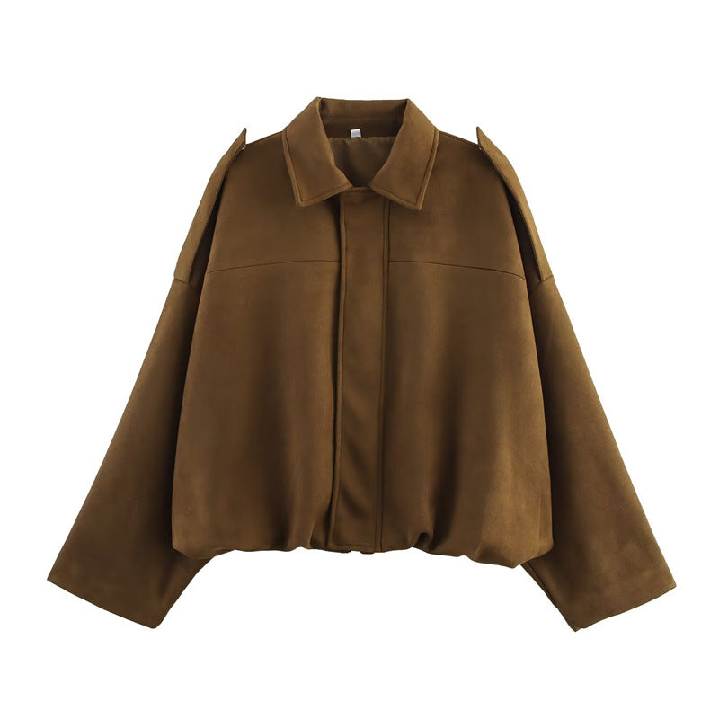 Damen Cropped Bluse mit voluminösen Ärmeln Drune