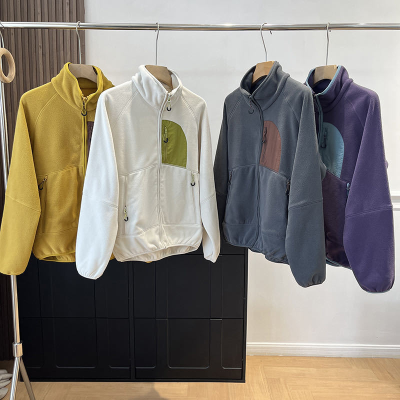 Damen Fleecejacke mit hochschließendem Kragen und praktischen Taschen Drune