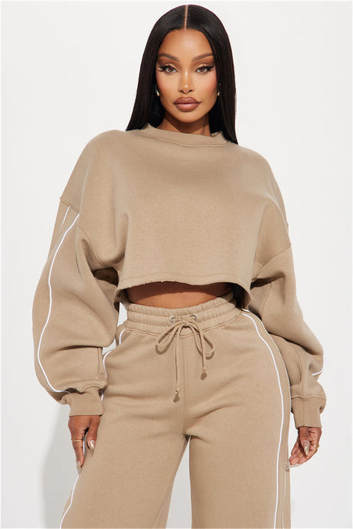 Damen lässiger Crop-Top Hoodie Drune