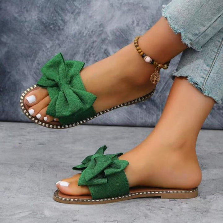 Damen Sandalen mit dekorativem Schleifen-Design und ergonomischer Sohle Drune