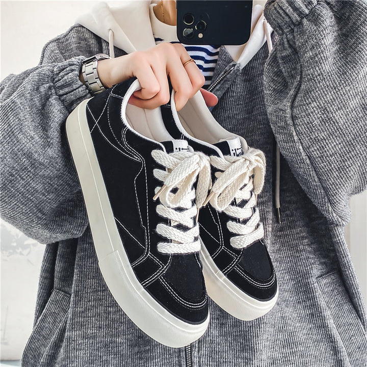 Unisex Low-Top Canvas-Sneaker mit verstärkten Nähten, gepolstertem Komfortkragen und vulkanisierter Gummisohle Drune