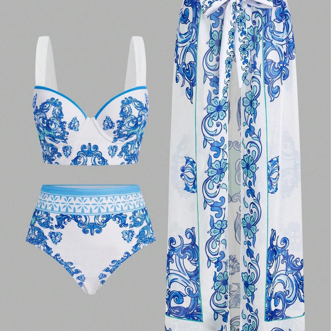 Damen Bikiniset mit elegantem Pareo Drune