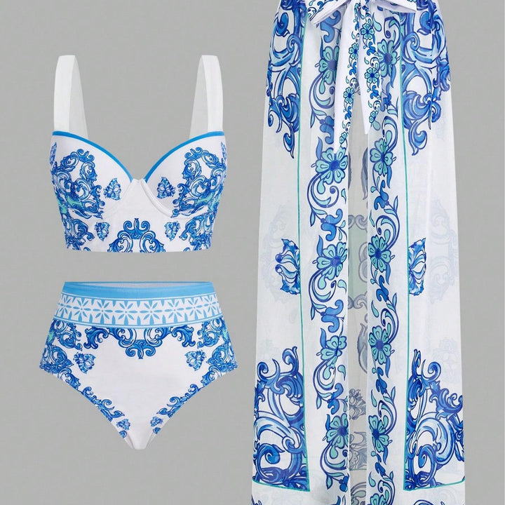 Damen Bikiniset mit elegantem Pareo Drune