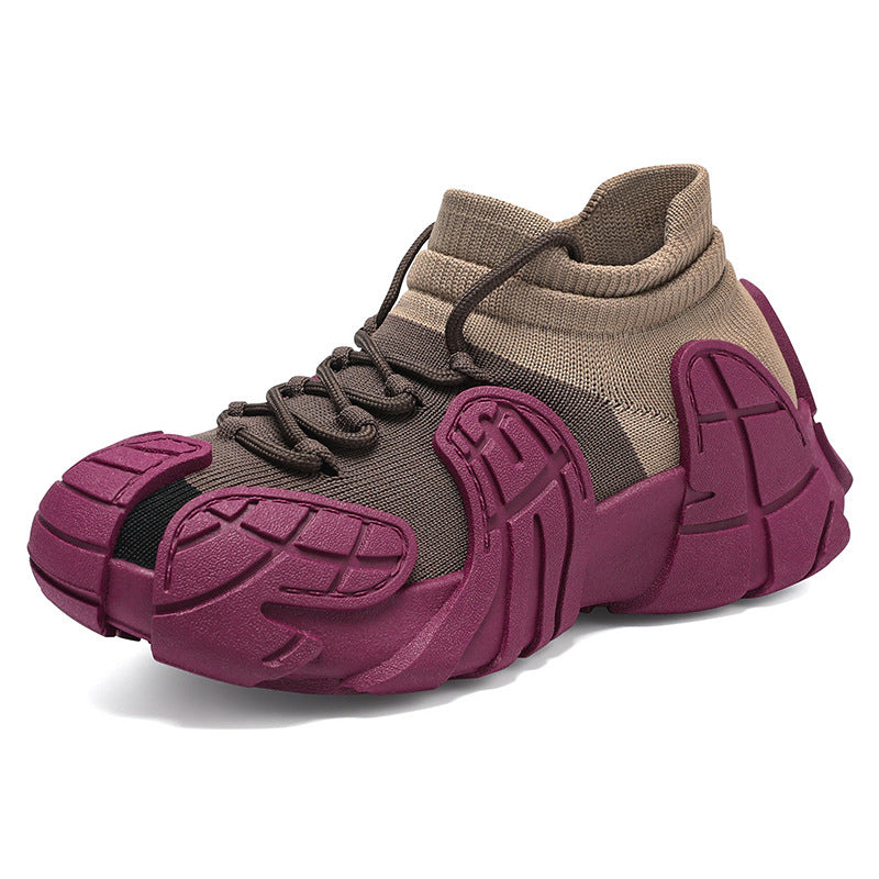 Herren nan massiver Sneaker mit sockenähnlichem Strickschaft, geformten Gummiapplikationen und griffiger Profilsohle Drune