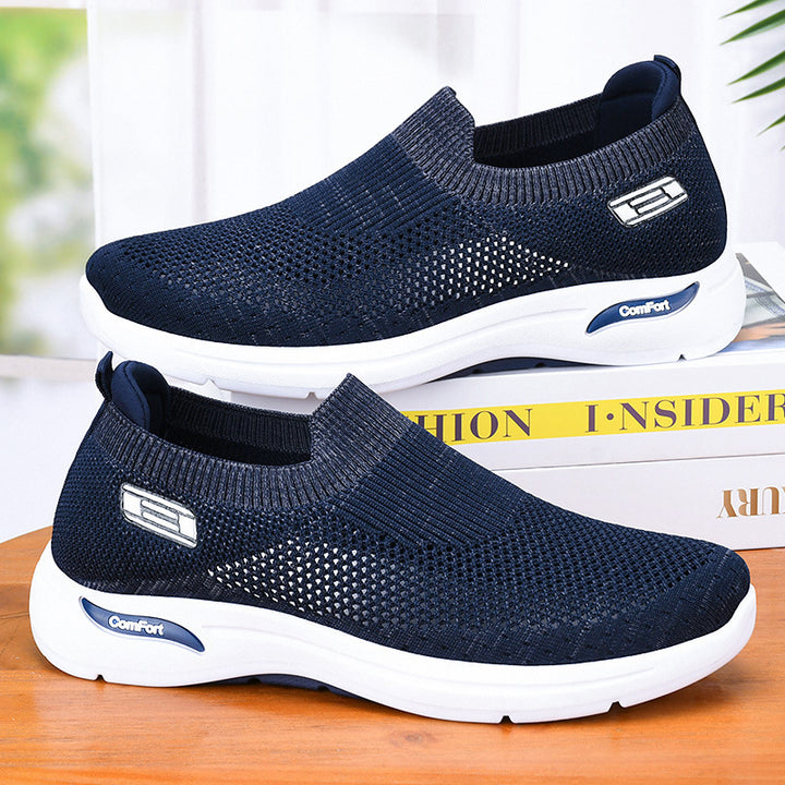 Damen nan nahtloser Strick-Slip-On Alltagswalker mit elastischem Knöchelschaft und stoßdämpfender Luftkissen-Zwischensohle Drune