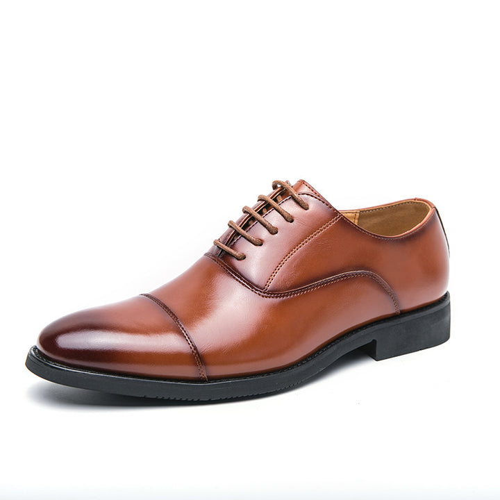 Herren klassische Oxford-Lederhalbschuhe mit Kappnaht, gepolstertem Lederfutter und rutschfester Gummisohle Drune