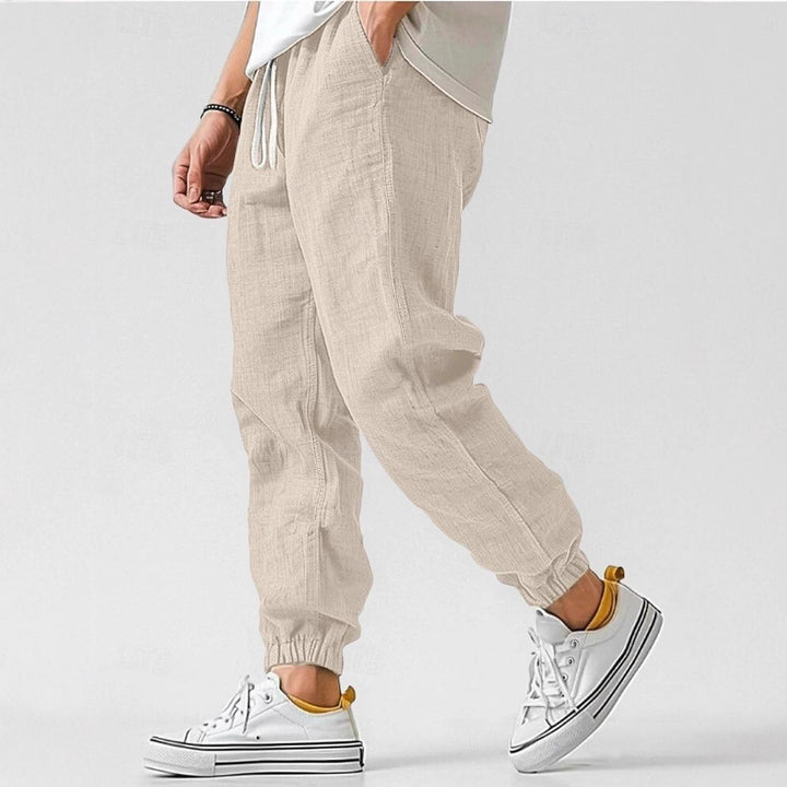 Herren Bequeme Leinenhose mit elastischem Bund und seitlichen Taschen Drune