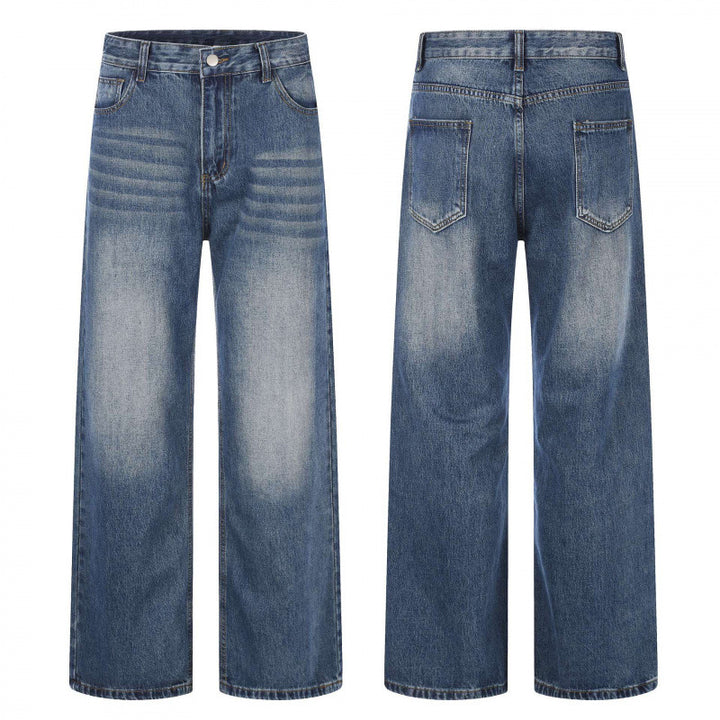 Damen Highwaist-Jeans mit weitem Bein und Vintage-Waschung Drune