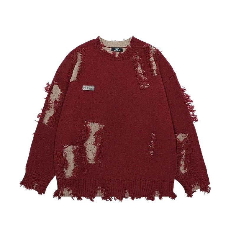 Herren Lässiger Grobstrickpullover mit distressed Optik Drune