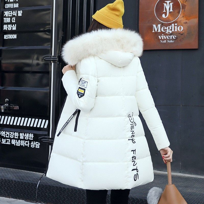 Damen Langärmeliges Steppjacke mit abnehmbarem Kunstfellkragen Drune