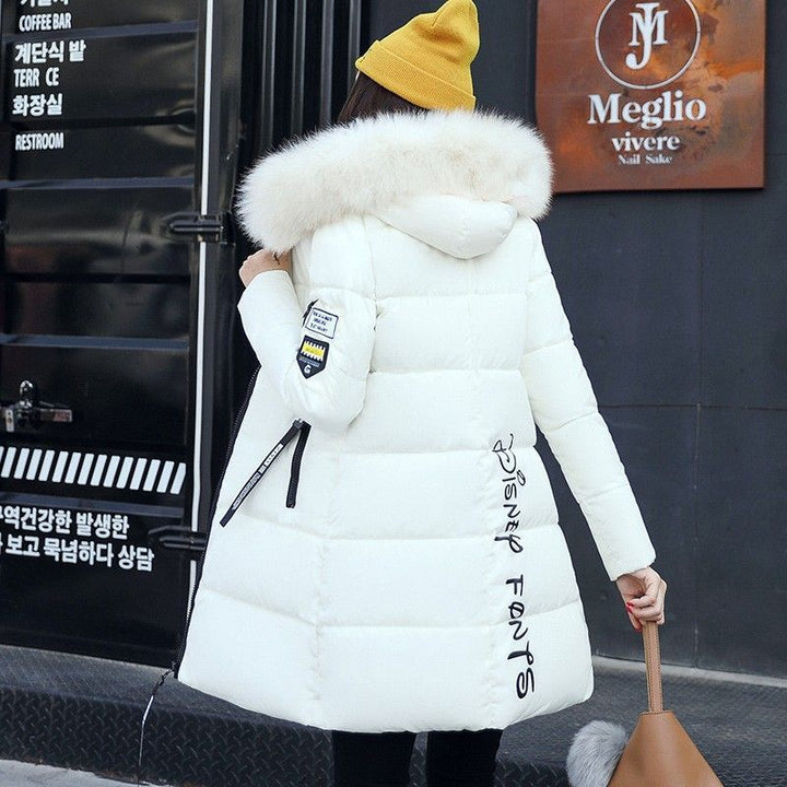 Damen Langärmeliges Steppjacke mit abnehmbarem Kunstfellkragen Drune