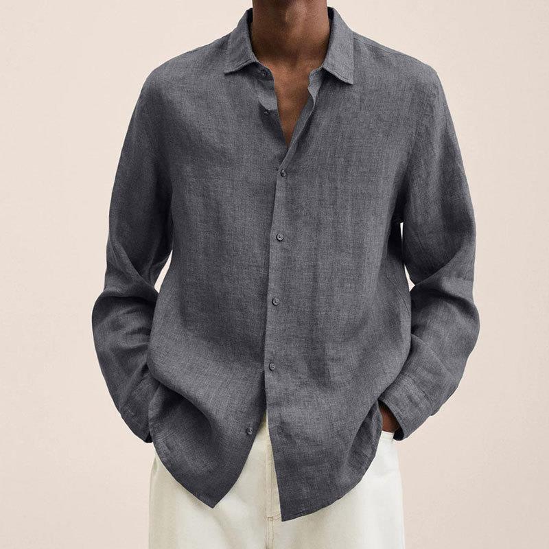 Herren nan leichtes Leinenhemd mit klassischem Kragen und lässigem Relaxed Fit Drune