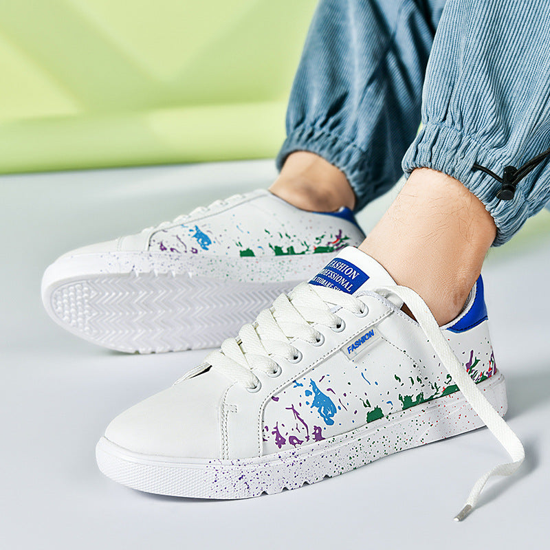 Unisex Freizeit-Sneaker mit Farbspritz-Design und gepolstertem Komfortfußbett Drune