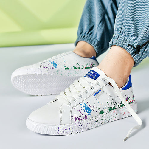 Unisex Freizeit-Sneaker mit Farbspritz-Design und gepolstertem Komfortfußbett Drune