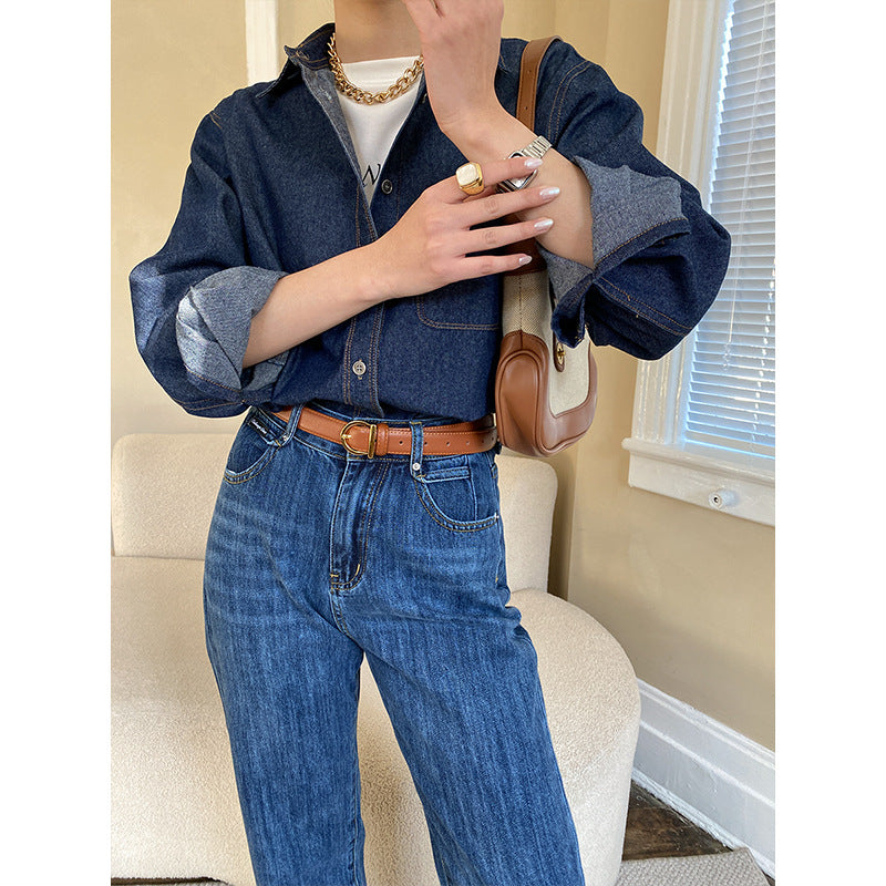 Damen lässige Denim-Überjacke Drune