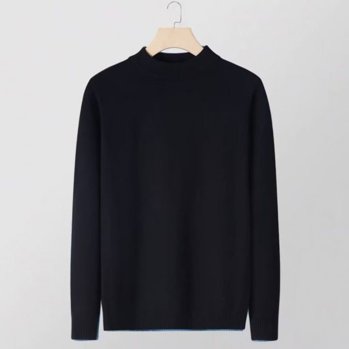Damen Feinstrick-Stehkragenpullover aus Baumwollmix mit gerippten Bündchen Drune