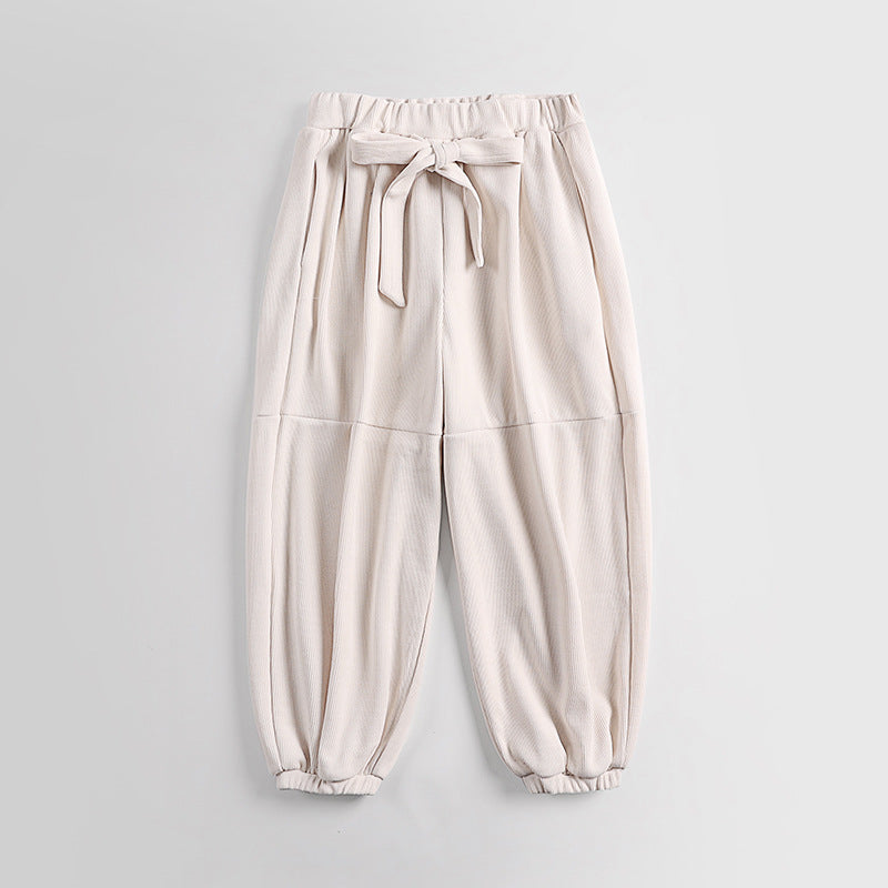 Damen Ripp-Joggerhose mit Tunnelzug hohem Bund und elastischen Bündchen Drune