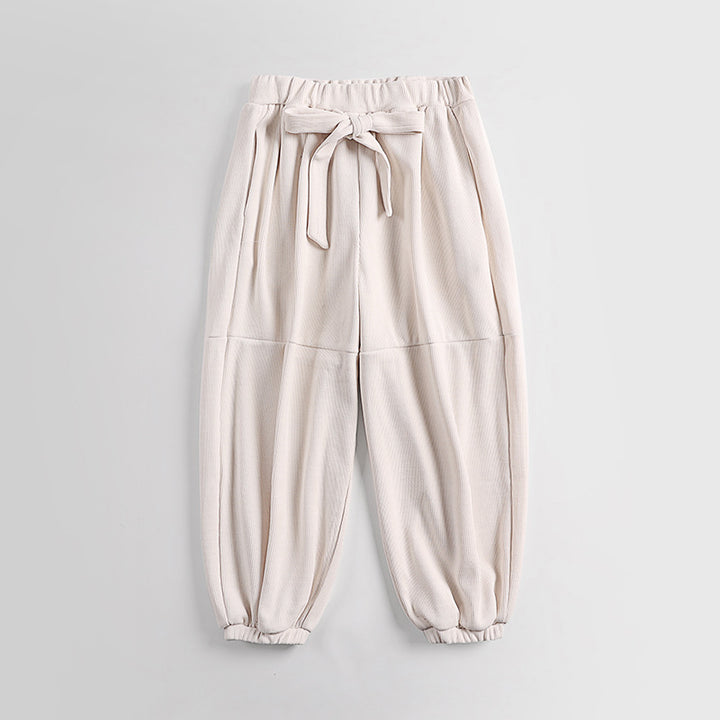 Damen Ripp-Joggerhose mit Tunnelzug hohem Bund und elastischen Bündchen Drune