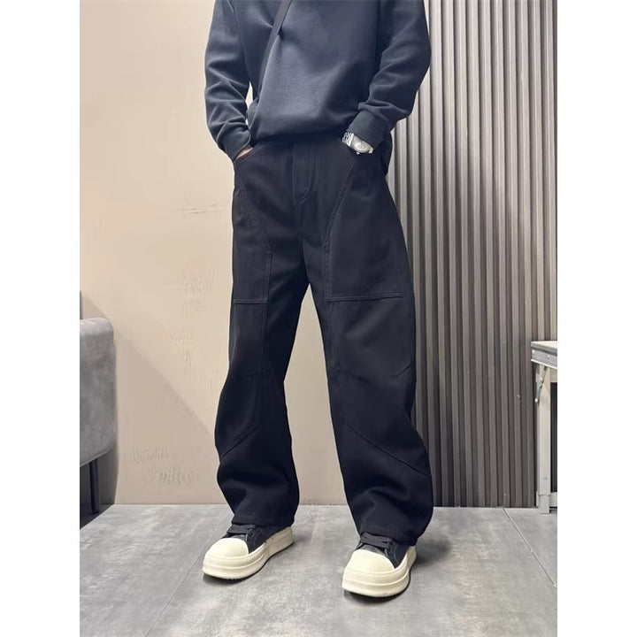 Herren Weite Cargo-Hose im Baggy-Stil mit Knieverstärkung und aufgesetzten Taschen Drune