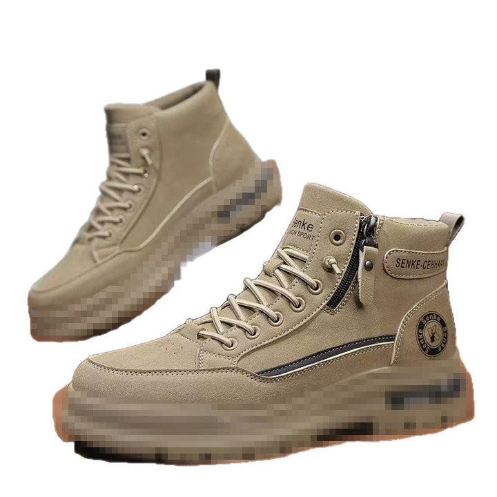 Herren knöchelhohe Sneaker-Boots aus Veloursleder mit Reißverschluss und profilierter Gummisohle Drune