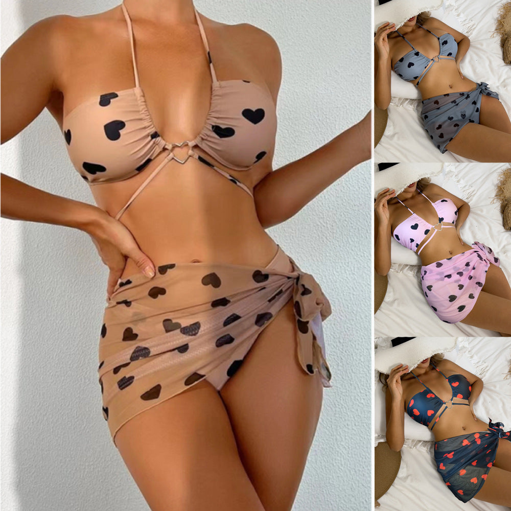 Damen Bandeau Bikini-Set mit verspieltem Herzdesign Drune