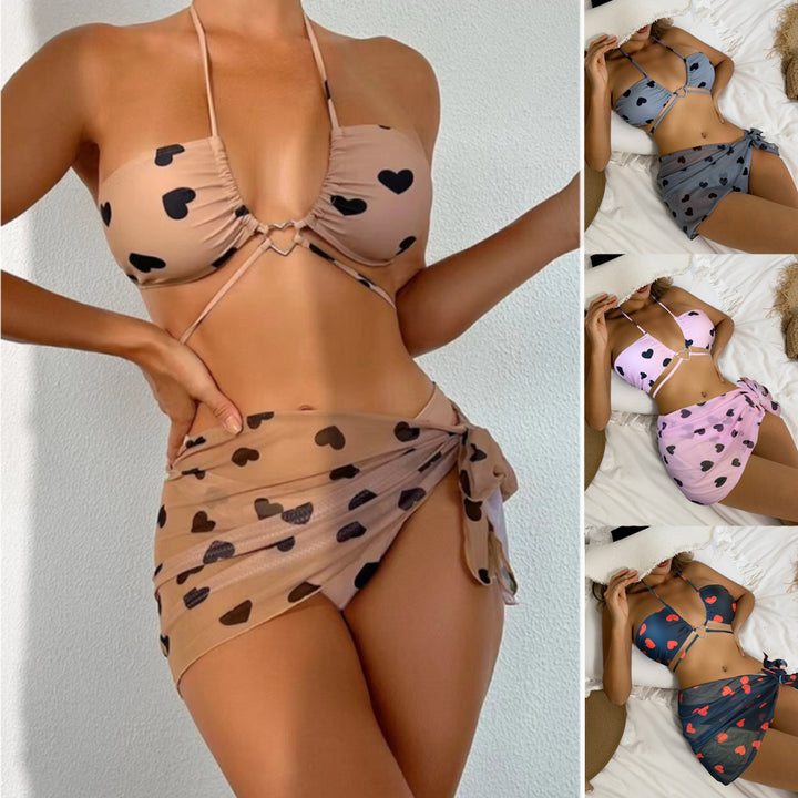 Damen Bandeau Bikini-Set mit verspieltem Herzdesign Drune