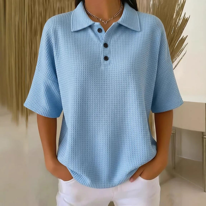 Damen sportliches Poloshirt aus Waffelpiqué Drune