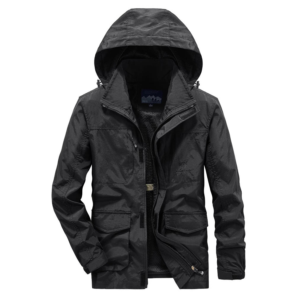 Herren Robuste Wetterjacke mit praktischen Taschen Drune