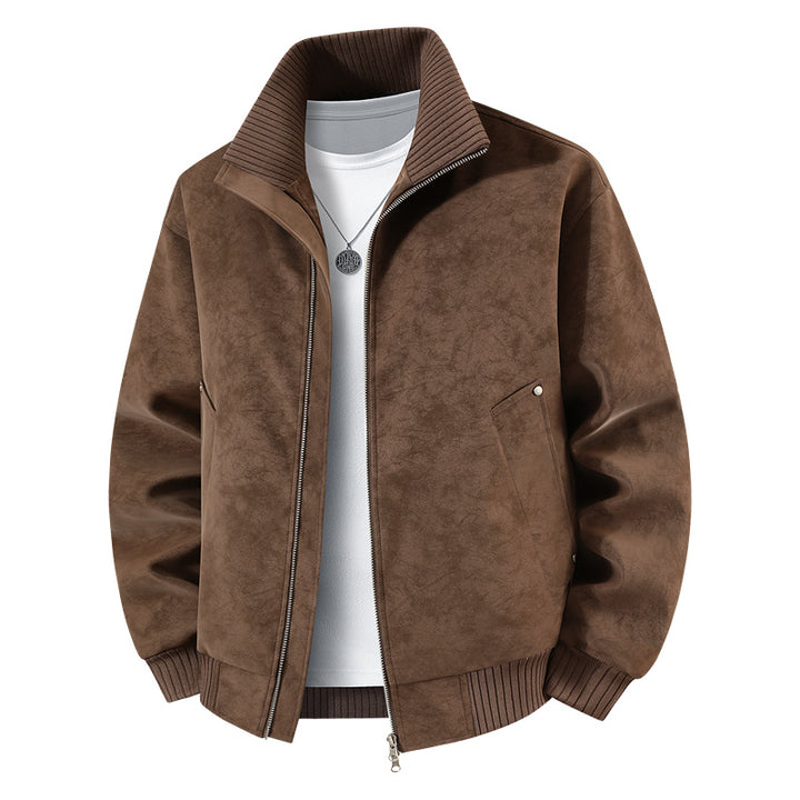 Herren Elegante und stilvolle Kunstlederjacke Drune