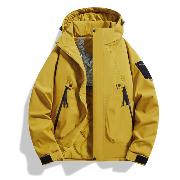 Herren Isolierte Kapuzen-Fieldjacke mit gesteppter Thermofütterung, winddichter Hülle & Utility-Taschen Drune