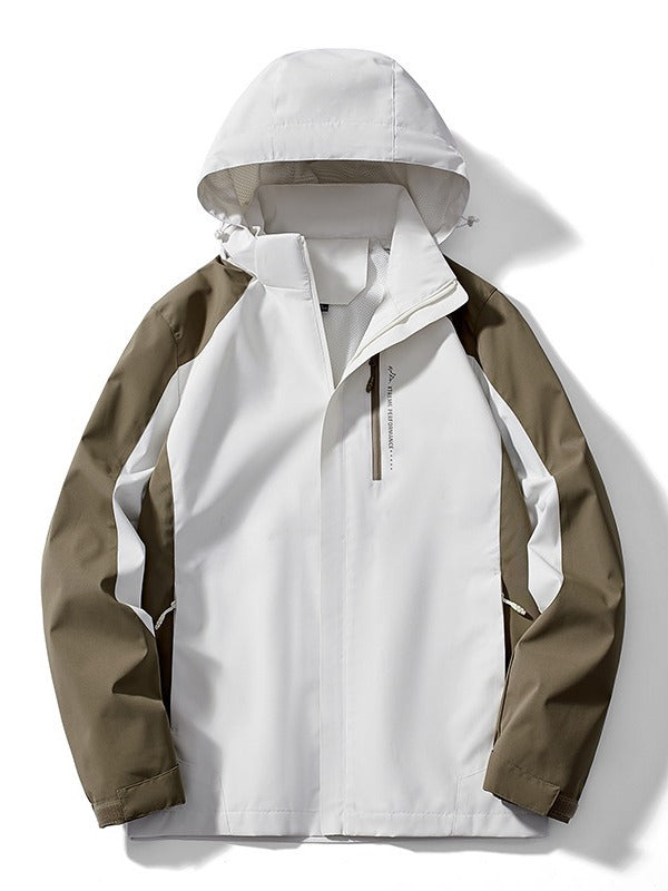 Damen Leichte zweifarbige Softshelljacke mit Kapuze, atmungsaktivem Meshfutter und Brustreißverschluss Drune