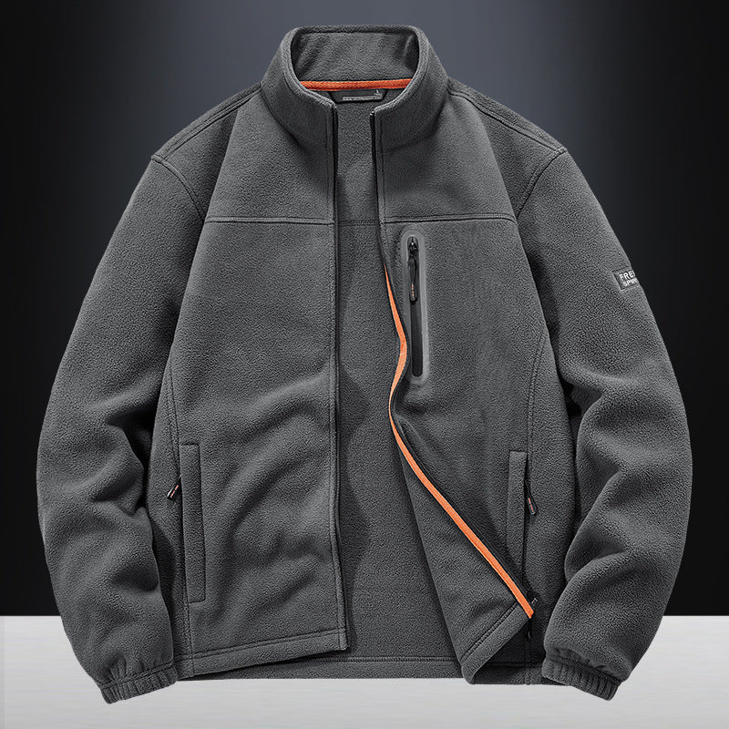 Herren Fleecejacke mit windabweisendem Microfleece, verschweißter Brustreißverschlusstasche und elastischen Bündchen Drune