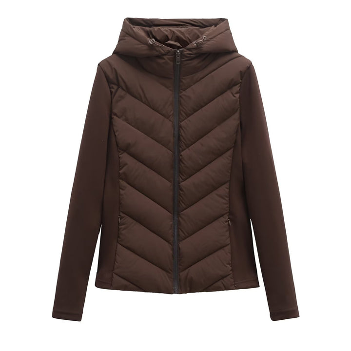 Damen Steppjacke mit Kapuze und Softshell‑Seiteneinsätzen Drune