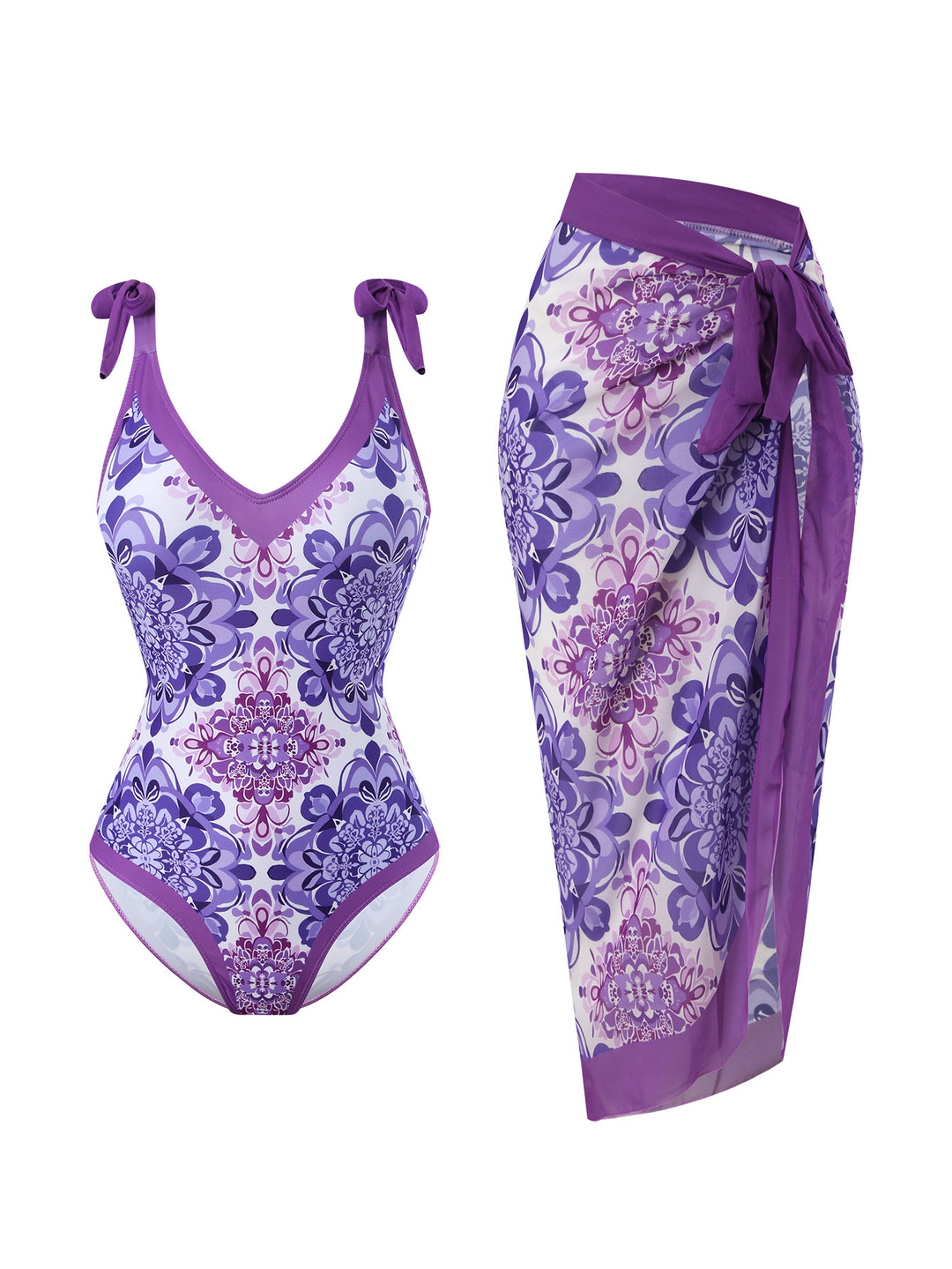 Damen Badeanzug und Strandrock mit Lemon-Design Drune