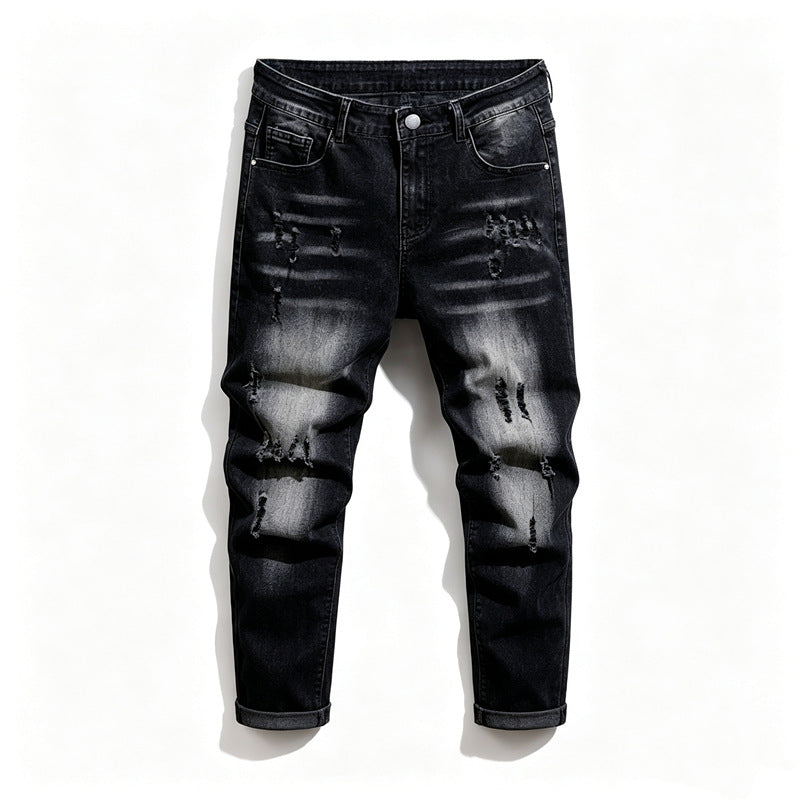 Herren Modische Ripped Jeanshose Drune