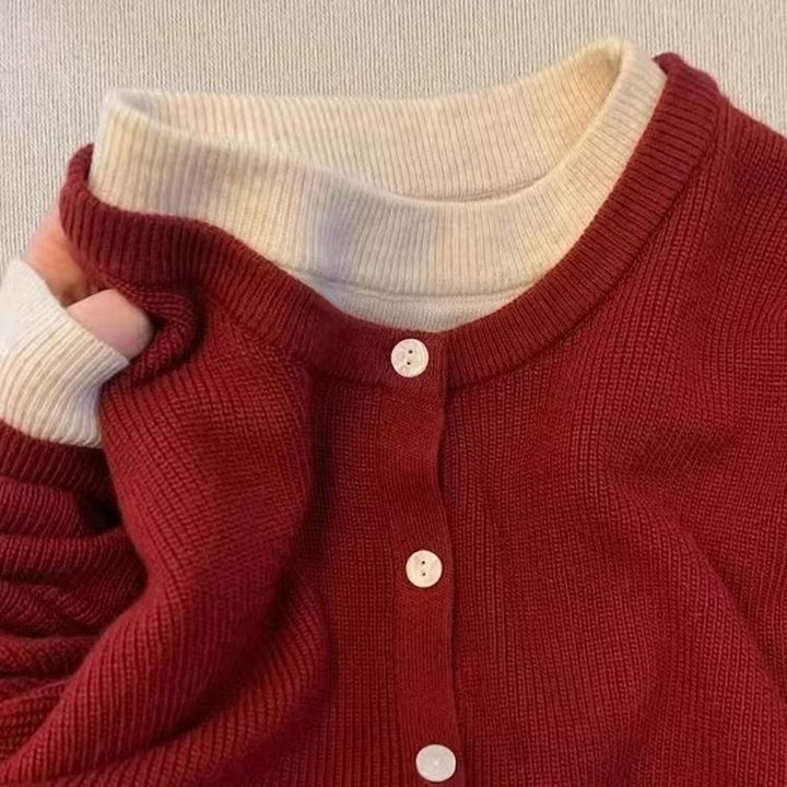 Damen Strickjacke mit klassischen Knopfdetails und komfortablem Ausschnitt Drune