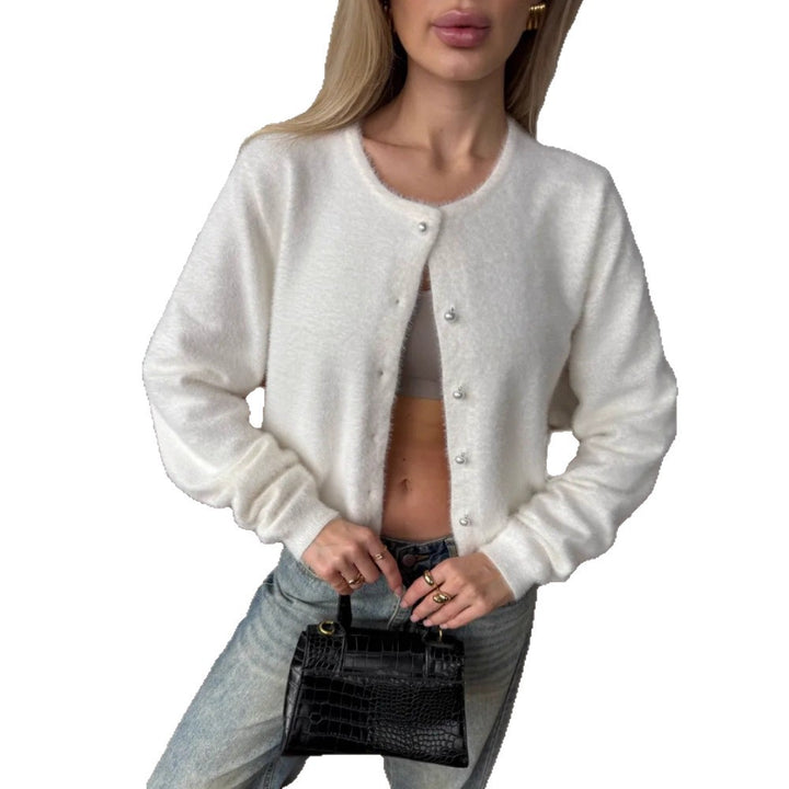 Damen Kuschelige Strickjacke mit Knöpfen Drune