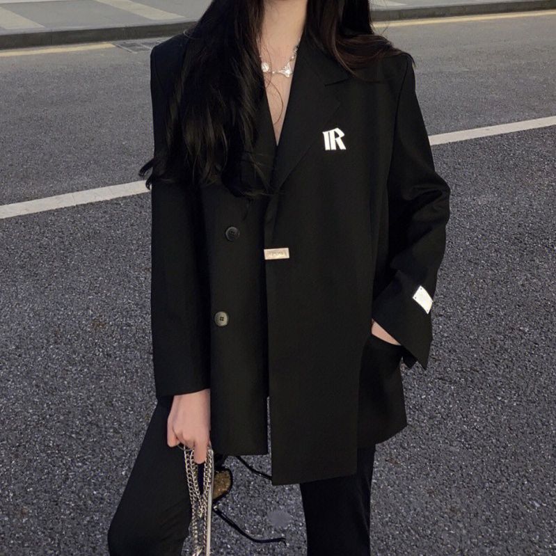 Damen Oversized Zweireiher-Blazer mit modernen Details Drune