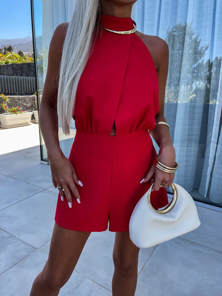 Damen Jumpsuit mit hochgeschlossenem Design und eleganten Schnittelementen Drune