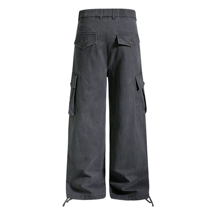 Damen weite Cargo-Hose im Utility-Stil mit Multifunktions-Taschen und Saum-Tunnelzug Drune