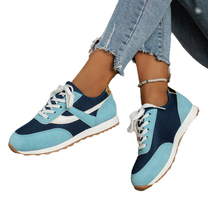 Damen  leichte Retro-Lauf-Sneaker mit verstärkter Zehenkappe, atmungsaktivem Mesh-Obermaterial und profilierter Gummilaufsohle Drune