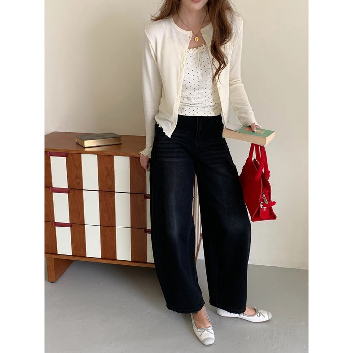 Damen weit geschnittene Denim-Hose Drune