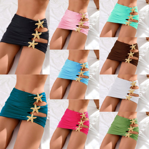 Damen Strandrock mit eleganten Cut-Outs und funkelnden Muschel-Details Drune