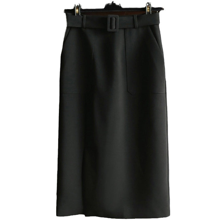 Damen Eleganter High-Waist Bleistiftrock mit Gürtel Drune