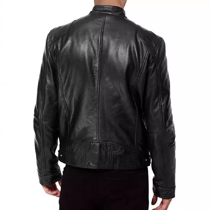 Herren Modische Biker-Lederjacke Drune