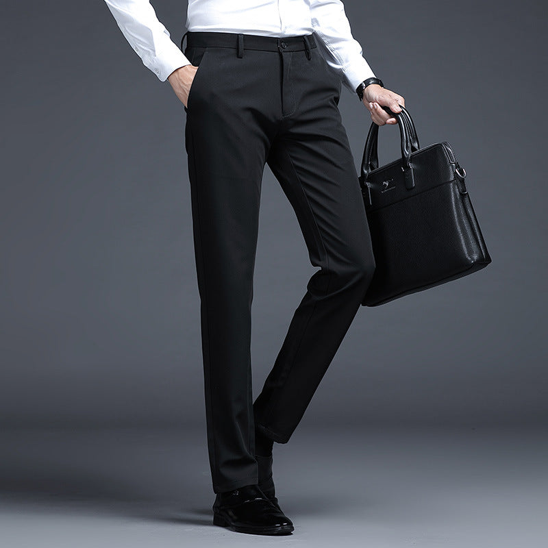 Herren Formelle Slim-Fit Anzughose mit Stretchbund und Bügelfalte Drune